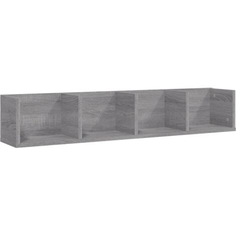 Étagère murale  Étagère flottante à CD Sonoma gris 100x18x18 cm Bois d'ingénierie