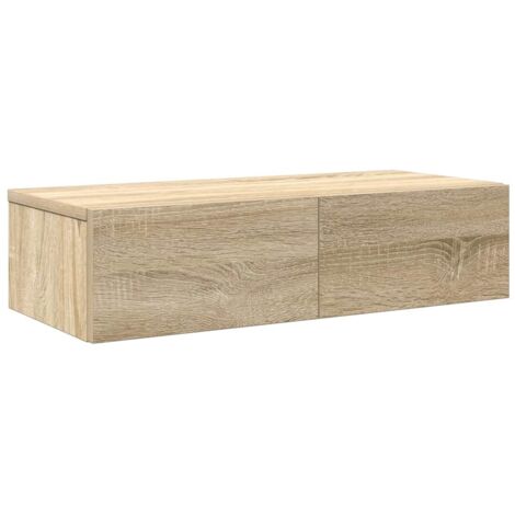 Étagère murale  Étagère flottante avec tiroirs chêne sonoma bois d'ingénierie