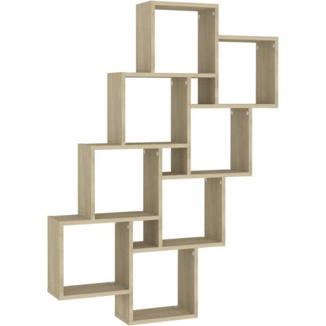 Étagère murale  Étagère flottante cube Chêne sonoma 90x15x119 cm Bois d’ingénierie