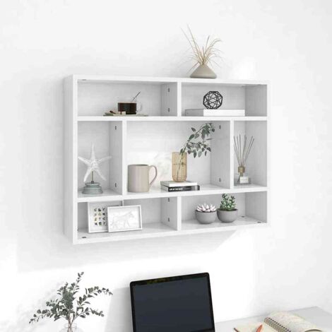 Étagère murale-Étagère flottante-Étagère de rangement suspendue Blanc 75x16x55 cm Bois d’ingénierie 146361