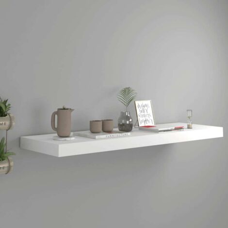 Étagère murale-Étagère flottante-Étagère de rangement suspendue blanc 80x23,5x3,8 cm MDF 994297