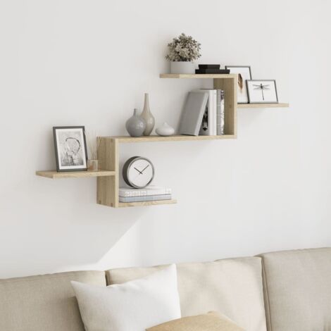 Étagère murale-Étagère flottante-Étagère de rangement suspendue chêne sonoma 104x15x49 cm bois d'ingénierie 891831