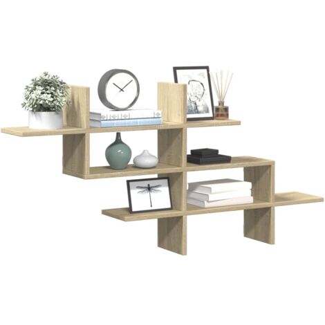 Étagère murale-Étagère flottante-Étagère de rangement suspendue chêne sonoma 124,5x18x60,5 cm bois d'ingénierie 329451