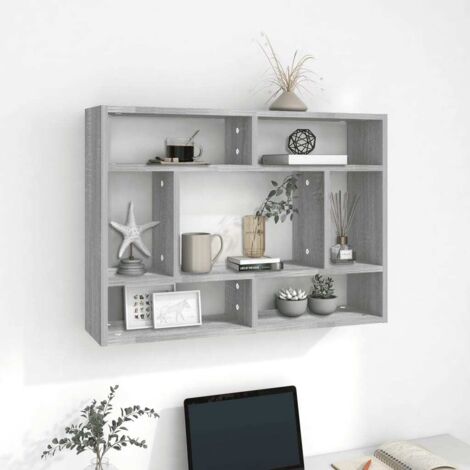 Étagère murale-Étagère flottante-Étagère de rangement suspendue Sonoma gris 75x16x55 cm Bois d'ingénierie 461621