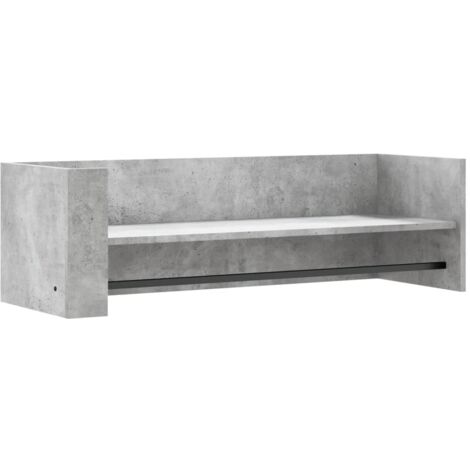 Étagère murale  Étagère flottante gris béton 100x35x30,5 cm bois d'ingénierie