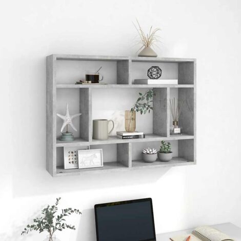 Étagère murale Étagères Murales Flottantes de Rangement Gris béton 75x16x55 cm Aggloméré BRZH243392