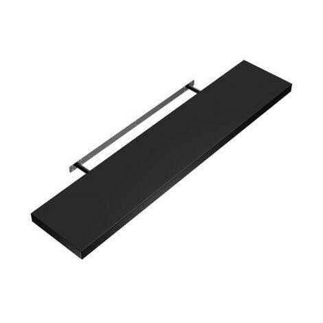 Étagère murale flottante 50 cm en MDF Noir. Tablette à fixer au mur