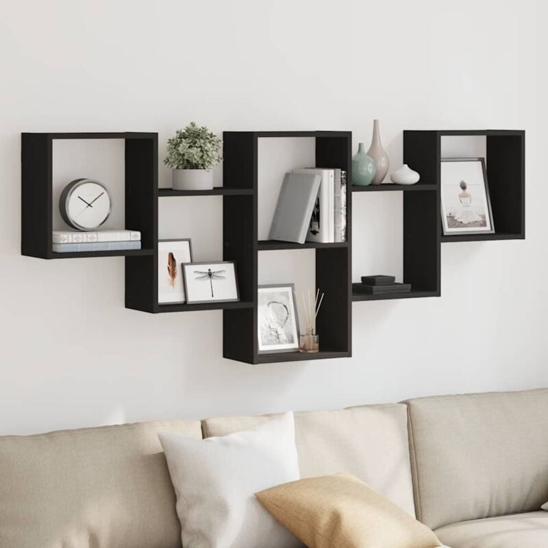 Vidaxl - tagère murale noir 159x18x66 cm bois d'ingénierie