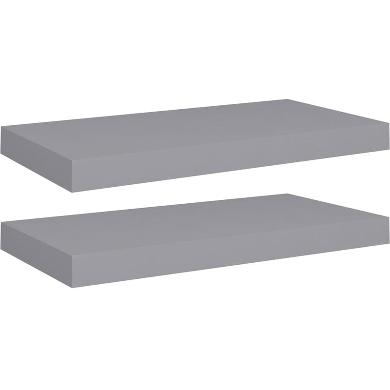 Vidaxl - tagères murales flottantes 2 pcs gris 50x23x3,8 cm mdf