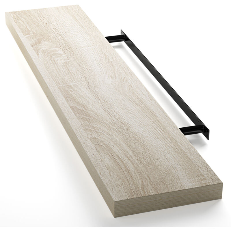 Casaria - tagère murale flottante mdf robuste effet flottant support de fixation inclus étagère bois rangement livre 110 cm Chêne