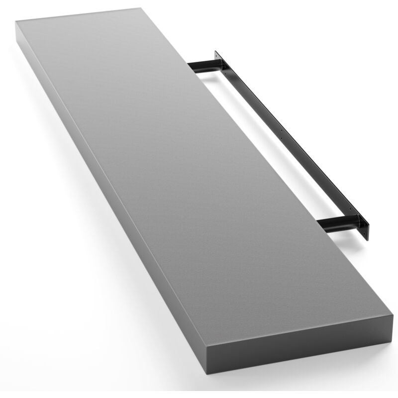 Casaria - tagère murale flottante mdf robuste effet flottant support de fixation inclus étagère bois rangement livre 110 cm Gris