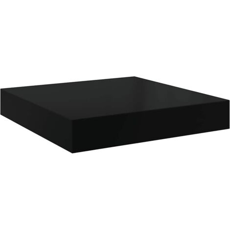 Étagère murale flottante Noir brillant 23x23,5x3,8 cm MDF