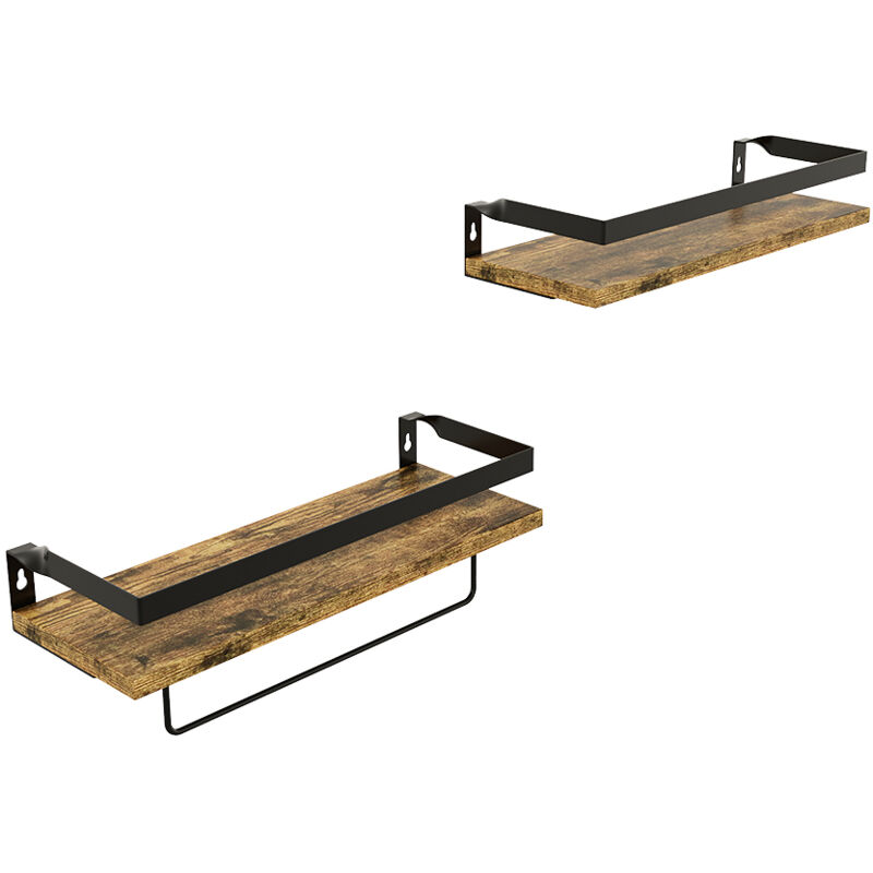 Vicco - tagère murale Fyrk, Chêne rustique, 43 x 13 cm Lot de 2