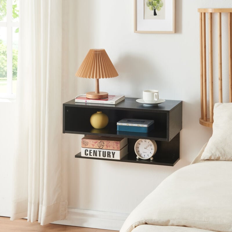 Tagère murale Gauldal 57 x 30 x 32 cm noir [en.casa]