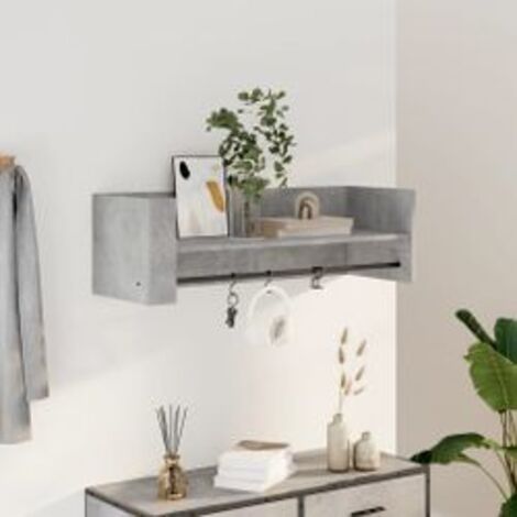 Étagère murale gris béton 100x35x30,5 bois d'ingénierie