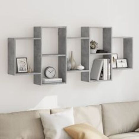 Étagère murale gris béton 159x18x65 bois d'ingénierie