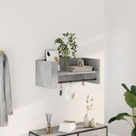 Étagère murale gris béton 70,5x35x30,5 bois d'ingénierie
