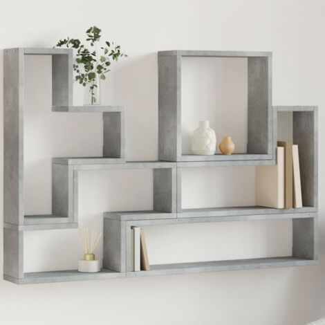Étagère murale gris béton 96x12x64 cm bois d'ingénierie vidaXL