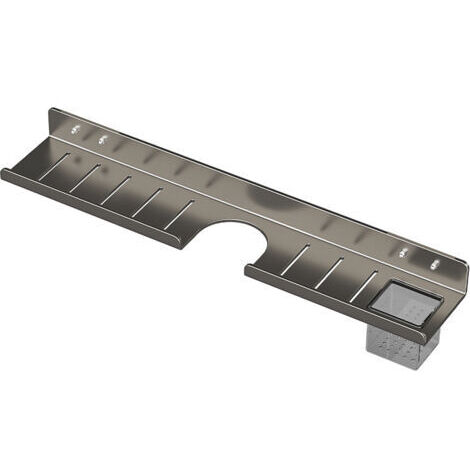 Étagère murale grise, 50 cm, sans perçage, pour le rangement du lavabo, du meuble-lavabo et du robinet de salle de bain.