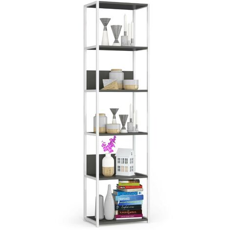 Étagère murale industrielle AKORD Blanche - Grise 50 cm 6 étagères 50x32x192 cm