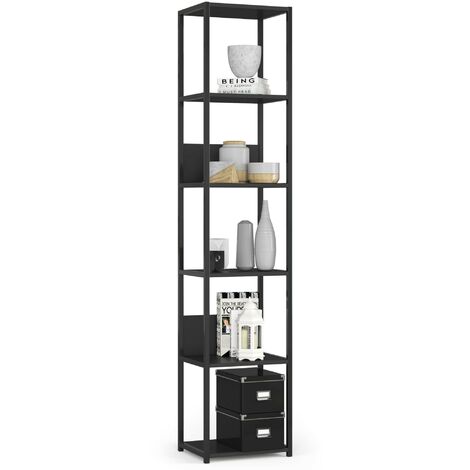 Étagère murale industrielle AKORD Noire 40 cm 6 étagères 40x32x192 cm