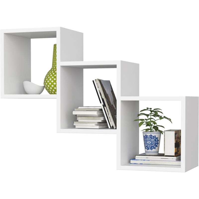 Akord - tagère murale star Blanche 78 cm 3 étagères 78x20x55 cm