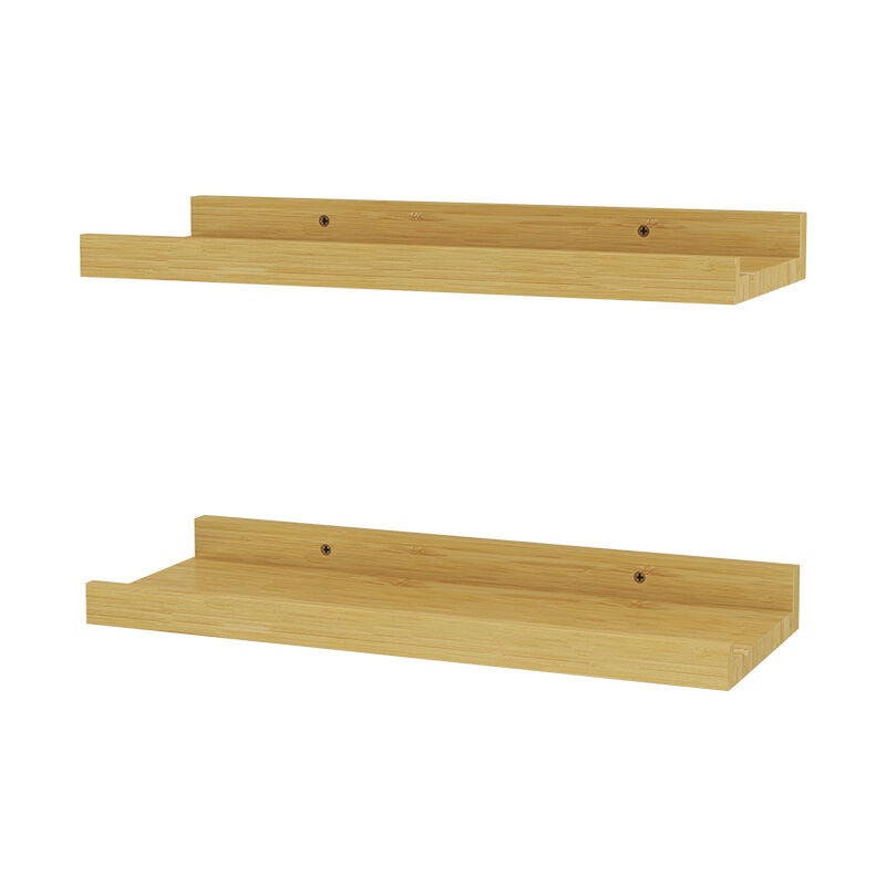 Étagère murale Linus, Naturel bois, 40x4cm Set de 2 pièces 40, Vicco