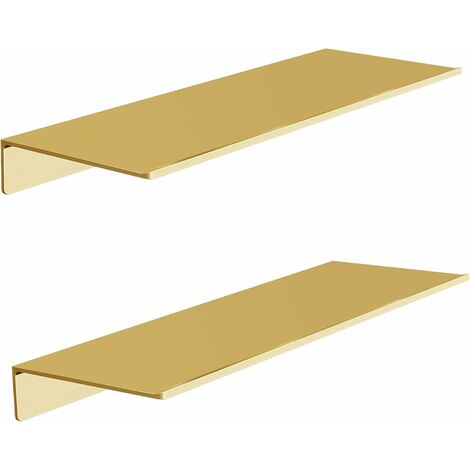AAMUNPA tagre Murale Lot de 2, Etagere Rangement en Or Bross Etageres Douche, tagres Mtal de Dcoration Murale, Etagre Flottante pour Salon, Chambre, Salle de Bain, Cuisine (40 x 13 CM)
