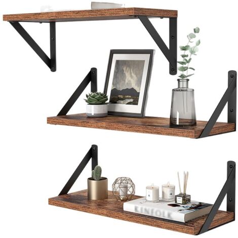 Etagere murale- Lot de 3 étagères murales en Bois 4015-Brun