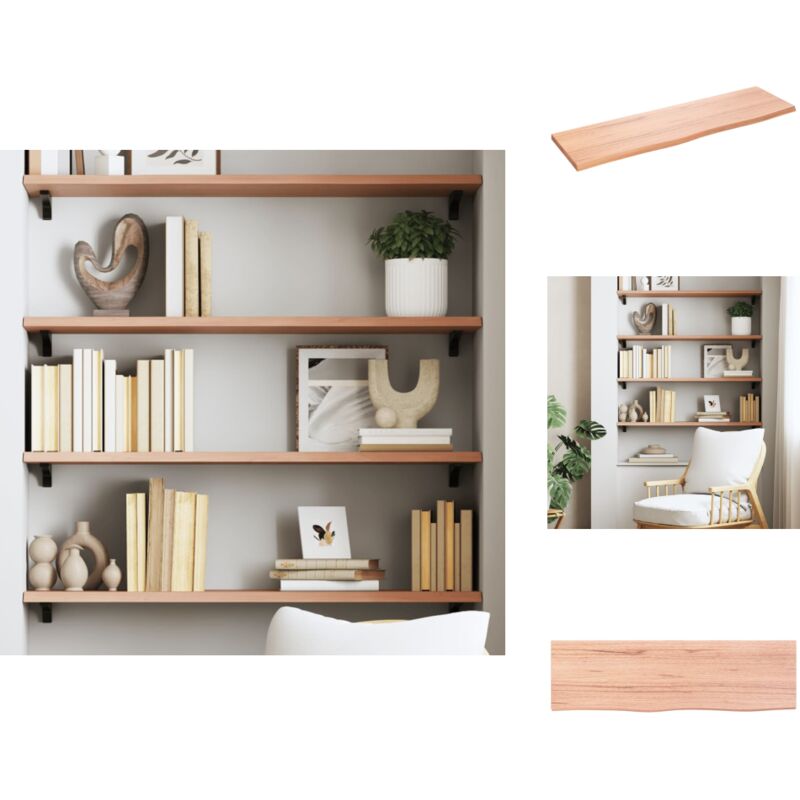 Vidaxl - tagère murale marron clair 100x30x2cm bois chêne massif traité - Étagère Murale - Étagère Rustique - Étagère En Bois - Étagère Chêne