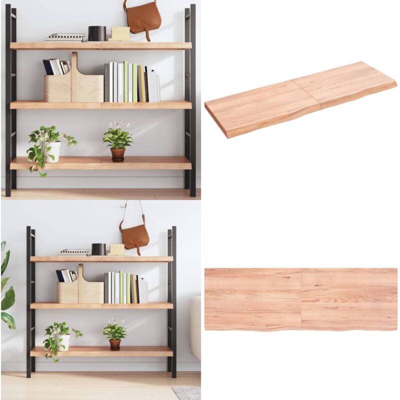 Vidaxl - tagère murale marron clair bois chêne massif traité - Étagère Murale - Étagère Rustique - Étagère En Bois - Étagère Chêne - Étagère