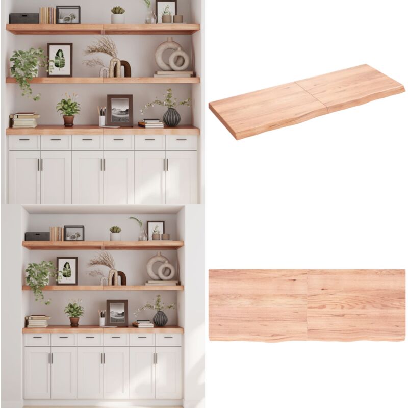 Vidaxl - tagère murale marron clair bois chêne massif traité - Étagère Murale - Étagère Rustique - Étagère En Bois - Étagère Chêne - Rangement Mural