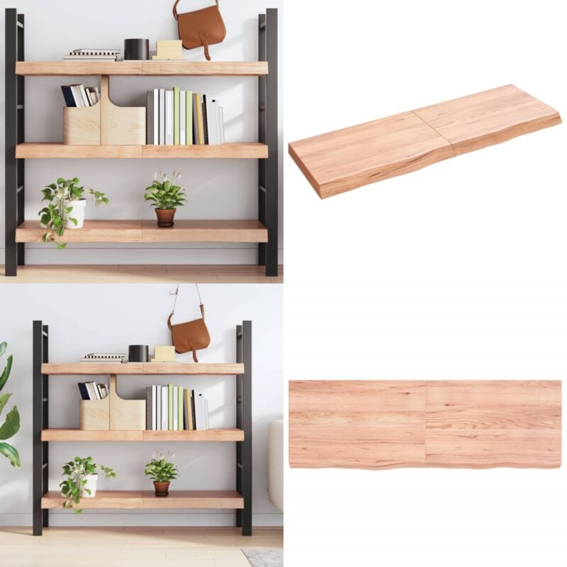 Vidaxl - tagère murale marron clair bois chêne massif traité - Étagère Murale - Étagère Rustique - Étagère En Bois - Étagère Chêne - Rangement Mural