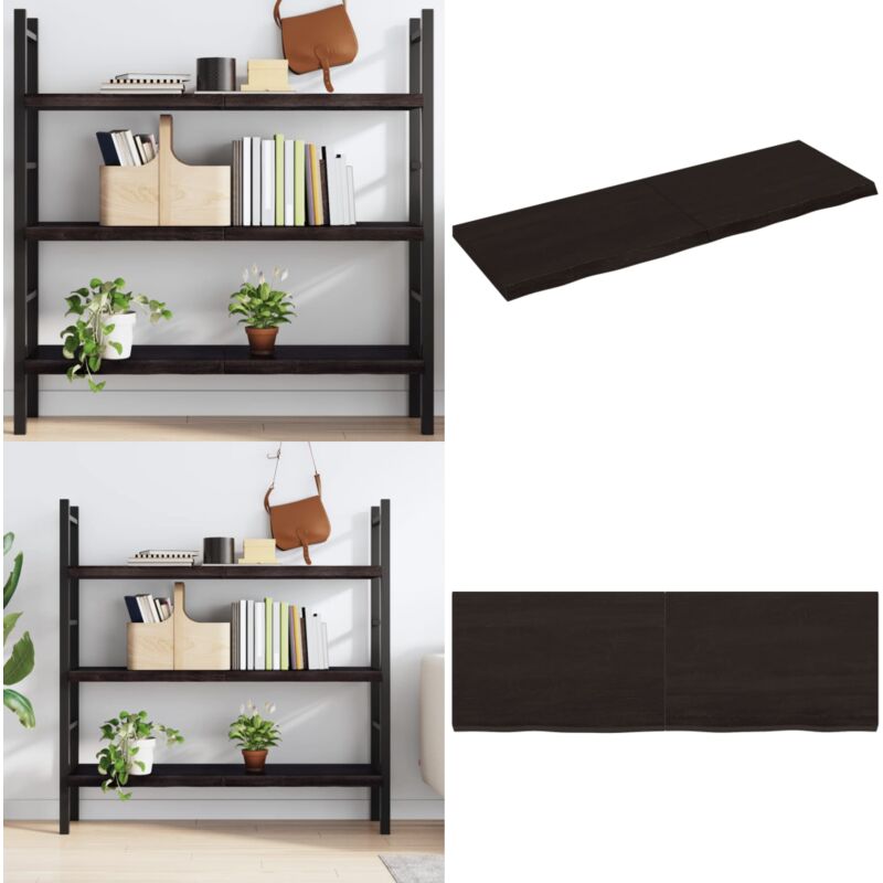 Tagère murale marron foncé bois chêne massif traité - Étagère Murale - Étagère Rustique - Étagère En Bois - Étagère Chêne - Rangement Mural - Home &