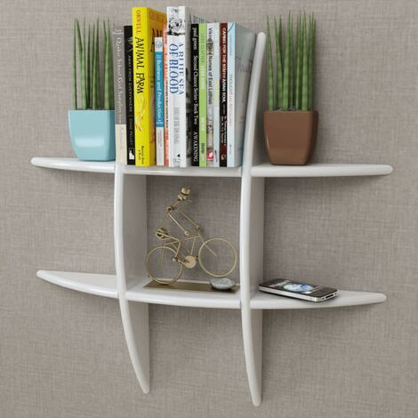 Etagère murale suspendue en MDF Blanc/Noir/Rouge/Vert pour DVD/Livres vidaXL