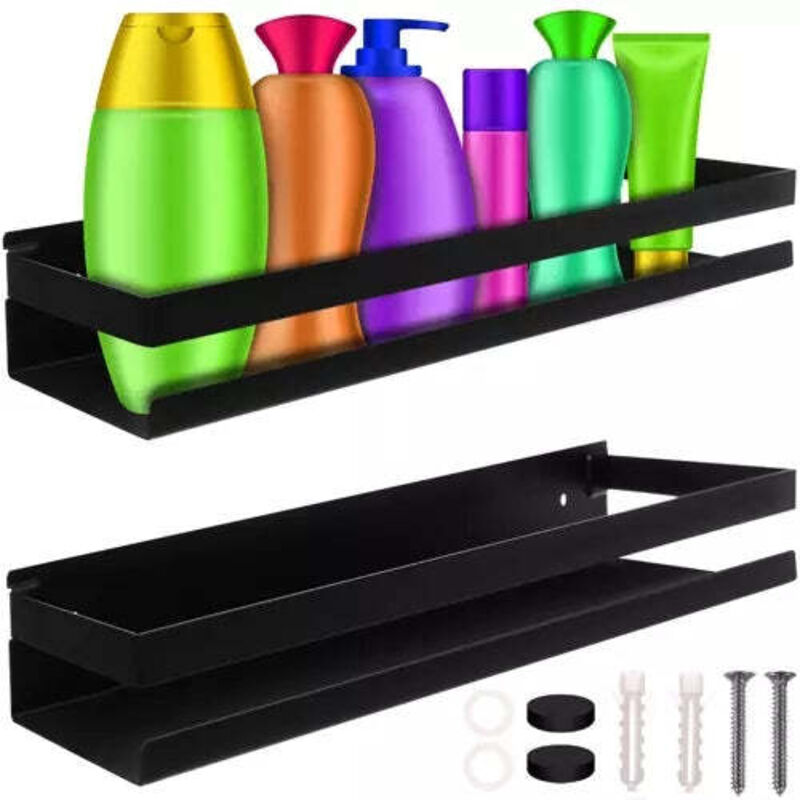 Northix - Etagere de salle de bain noire ruhhy 19188