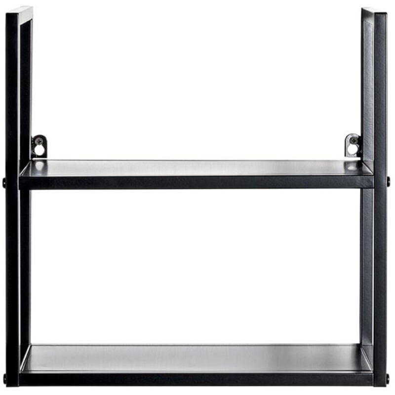 Pegane - Etagère murale, meuble étagère murale en métal coloris noir -longueur 36 x profondeur 15 x hauteur 36 cm