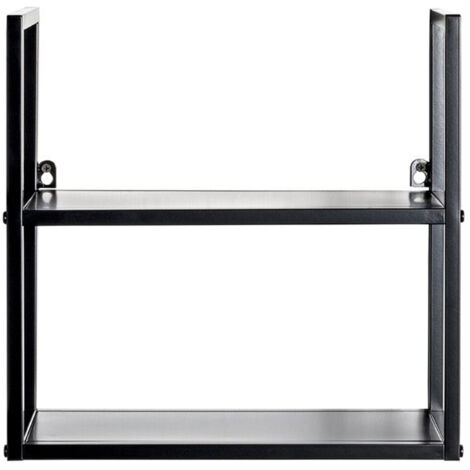 Etagère murale, meuble étagère murale en métal coloris noir   -longueur 36 x profondeur 15 x hauteur 36 cm