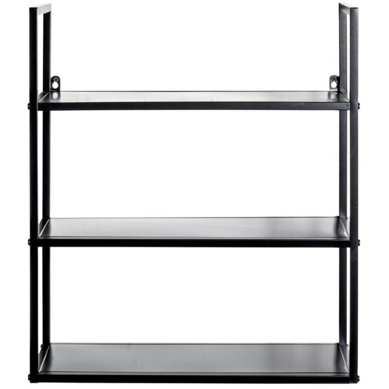 Etagère murale, meuble étagère murale en métal coloris noir -longueur 50 x profondeur 20 x hauteur 58 cm