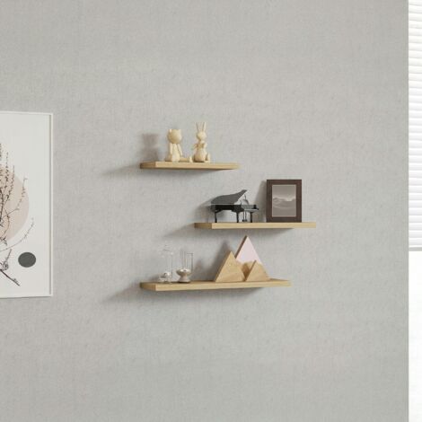Etagère murale moderne effet bois clair (lot de 3) MARFA