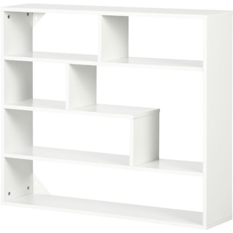 Étagère murale moderne en bois 4 niveaux blanc 94x19.5x80cm HOMCOM