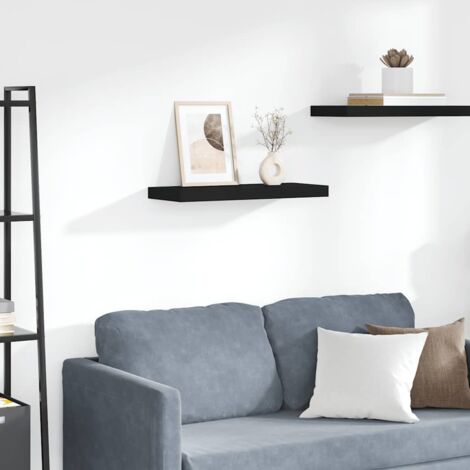 Étagère murale multiposition - Étagère murale flottante Noir 60x23,5x3,8 cm MDF -BV81336