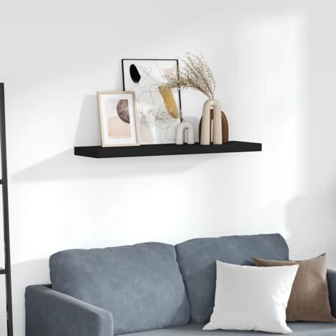Étagère murale multiposition - Étagère murale flottante Noir 90x23,5x3,8 cm MDF -BV95083