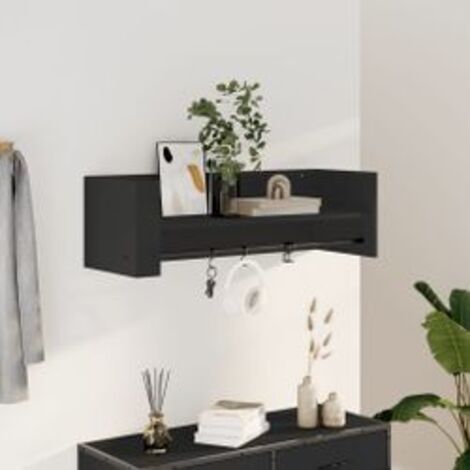 Étagère murale noir 100x35x30,5 bois d'ingénierie