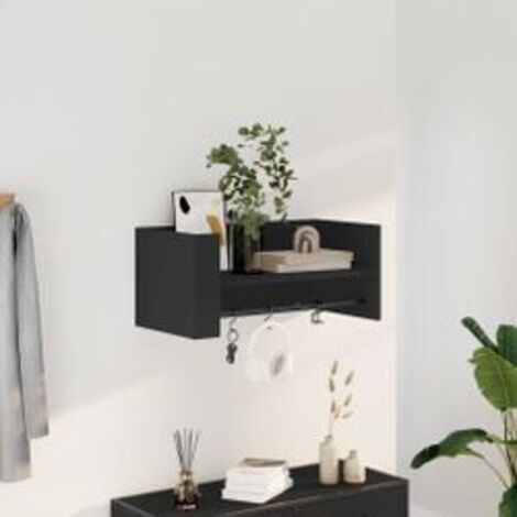 Étagère murale noir 70,5x35x30,5 bois d'ingénierie