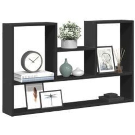 Étagère murale noir 99x15x60 bois d'ingénierie