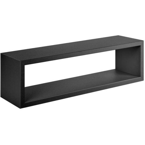 Étagère murale noire 60 x 15,5 x 17 cm – MDF finition mat – Capacité 10 kg – Fixation murale cachée pour espaces confinés – Sanitec