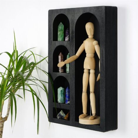 Etagère murale noire décorative - 5 niches AVIALA