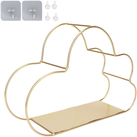 Étagère Murale Nuage en Métal pour Salle de Bains, Support de Rangement Décoratif