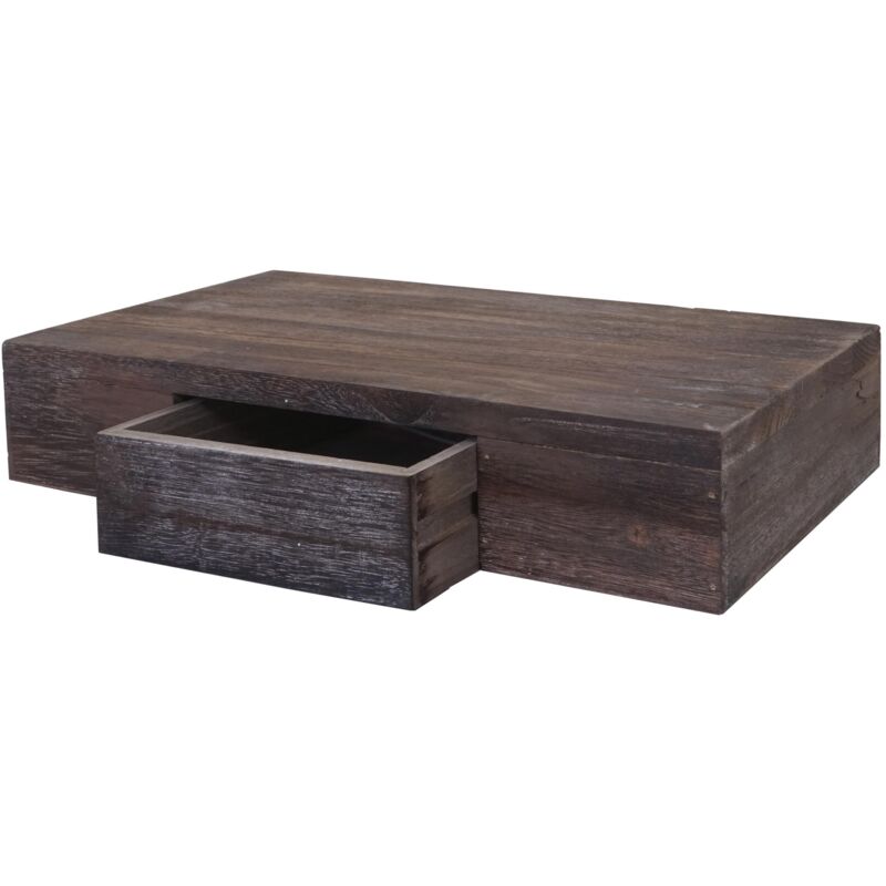 HHG - jamais utilisé] Étagère murale Oise, tiroir, 40cm, brun shabby